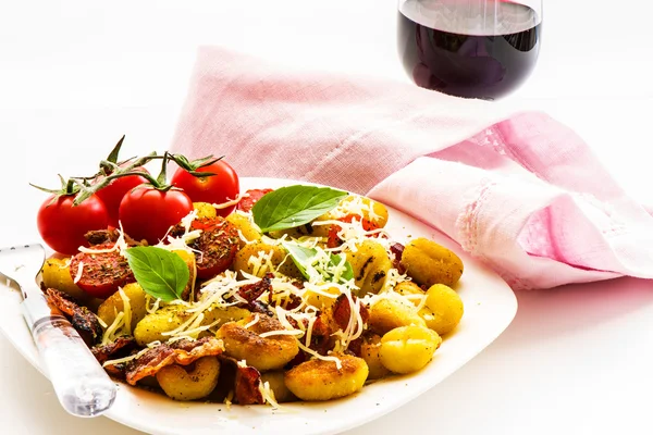 Plate with gnocchi — Stock Photo, Image