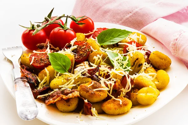 Plate with gnocchi — Stock Photo, Image