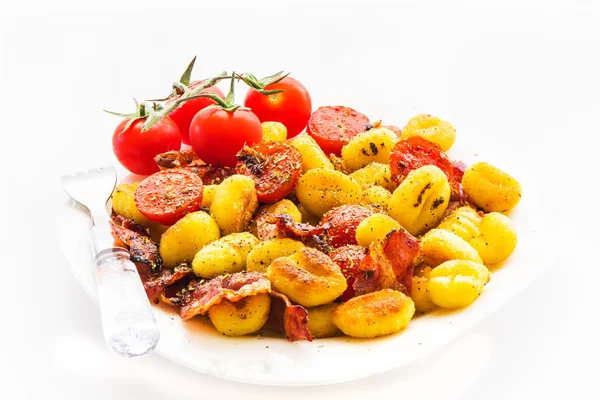 Plate with gnocchi — Stock Photo, Image