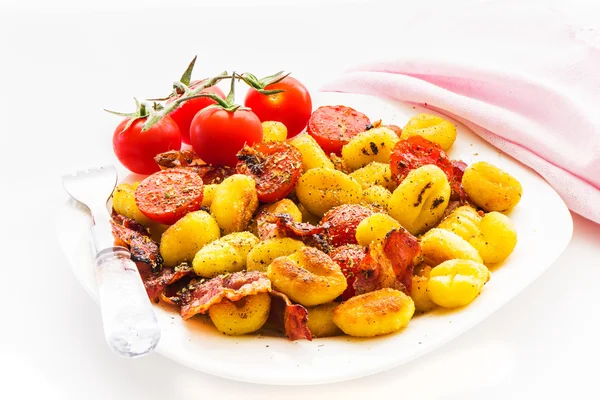 Plate with gnocchi — Stock Photo, Image