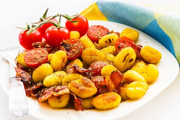 Plate with gnocchi — Stock Photo, Image