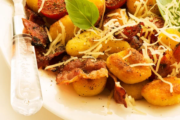 Plate with gnocchi — Stock Photo, Image