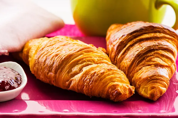 Micul dejun Croissant — Fotografie, imagine de stoc