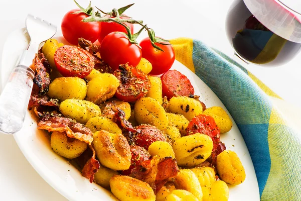 Plate with gnocchi — Stock Photo, Image