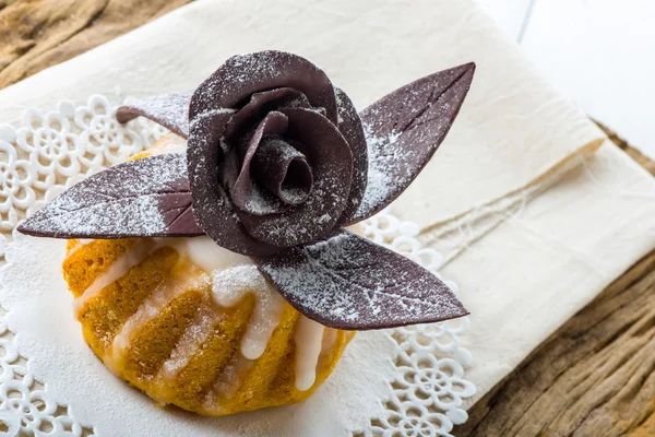 Beautiful Chocolate Rose Sugary Fondant — Stock Photo, Image