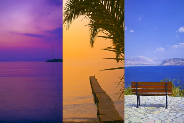 Collage of Greece corfu imágenes de viaje naturaleza y turismo fondo —  Fotos de Stock