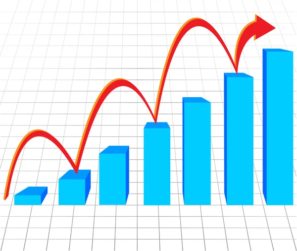 Üzleti grafikont nyíl nyeresége vektoros illusztráció üzleti háttér — Stock Vector