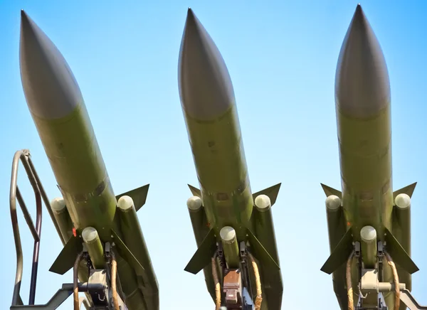 Aircraft combat missiles aimed at the sky Stock Photo
