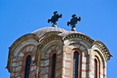 kubbeleri St. marco Belgrad Sırbistan tasmajdan park Ortodoks kilise çan kulesi
