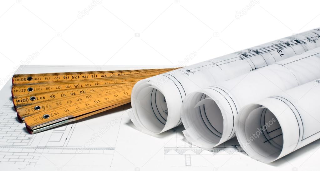 Architecture Design Background heap of architect design and project drawings on table background Architecture Design Background heap of architect design and project drawings on table background