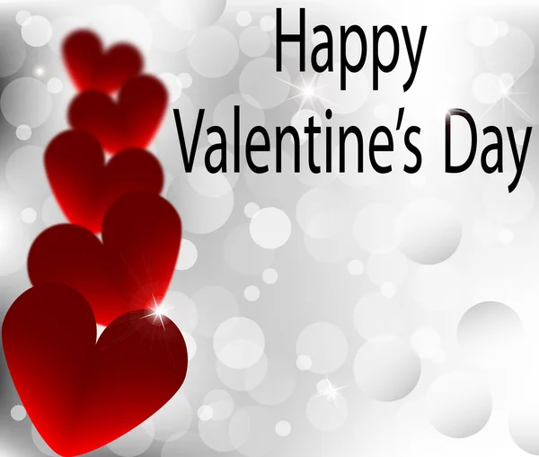 Щасливий день Святого Валентина срібло абстрактних картки з серцем — стоковий вектор