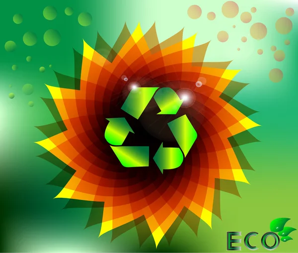 Floral Resumen Eco Ecológico Reciclar Flor Vector Ilustración — Vector de stock