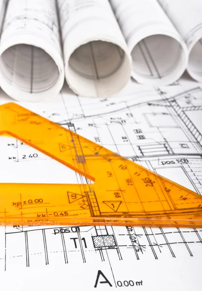 Architectural project blueprint — Stock Photo, Image