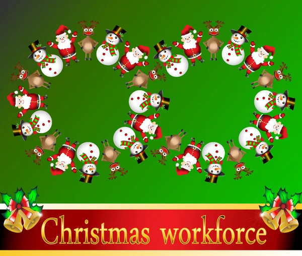 Weihnachtsmann arbeit team konzept lustig business vector illustration — Stockvektor