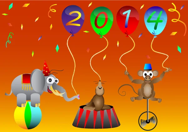 Feliz Ano Novo 2014 ilustração vetorial —  Vetores de Stock