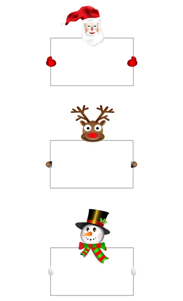 Santa sneeuwpop rode neus met banner klaar voor inscriptie lorem ipsum vectorillustratie — Stockvector
