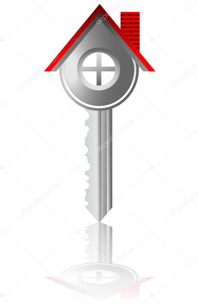 Key house real estate business vector illustration