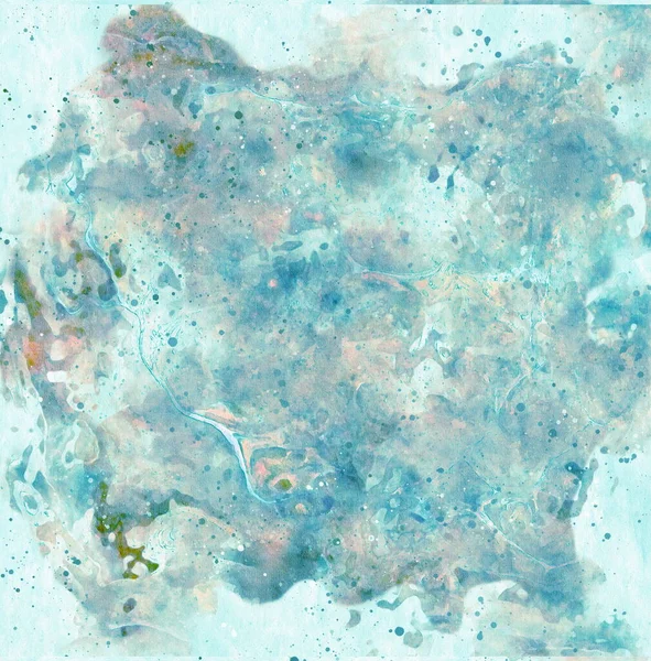 Abstract Background Digital Illustration Watercolor Style Blue Turquoise Colors — Photo