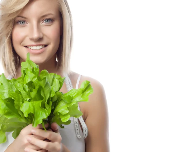 Woman with salat — Stock Photo, Image