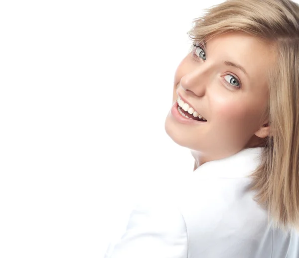 Smiling blond woman — Stock Photo, Image