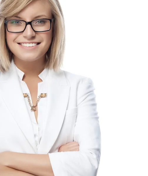 Sorridente donna bionda — Foto Stock