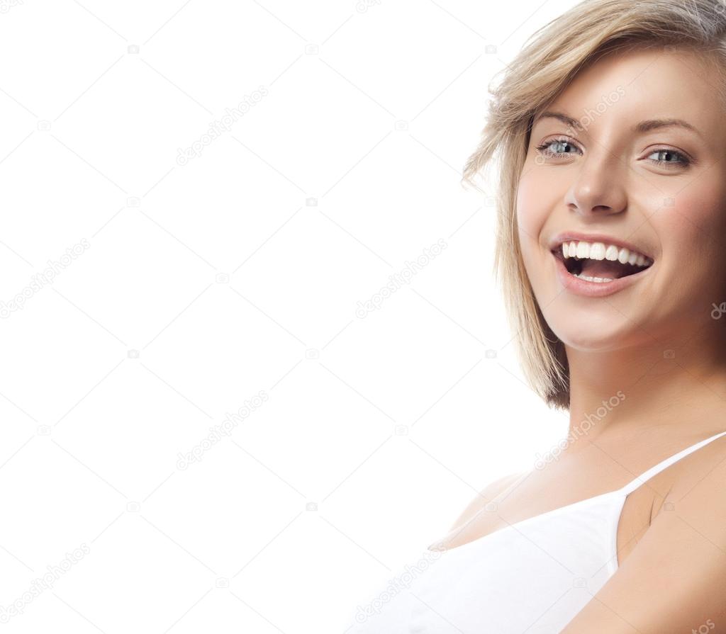 Smiling blond woman