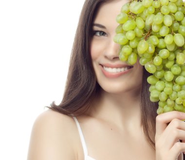 Yeşil üzüm kadınla
