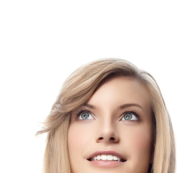 Uśmiechający się blond kobieta — Zdjęcie stockowe