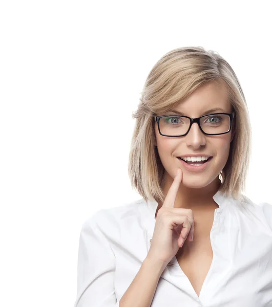 Smiling blond woman — Stock Photo, Image