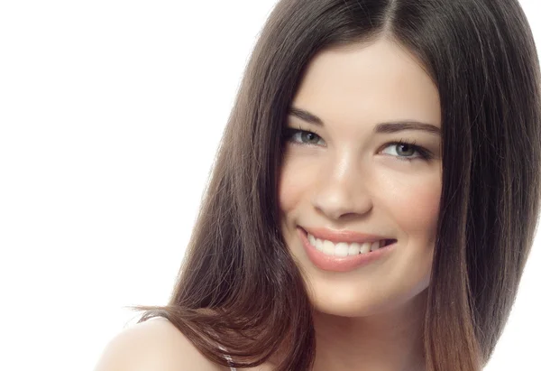 Mujer morena sonriente — Foto de Stock