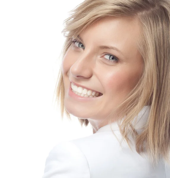 Smiling blond woman — Stock Photo, Image