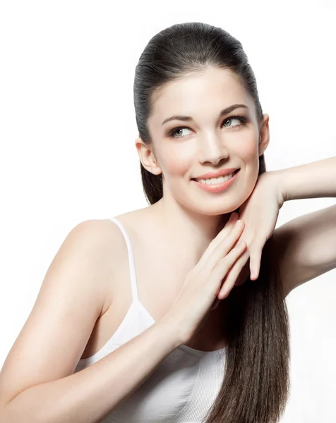 Smiling brunette woman — Stock Photo, Image