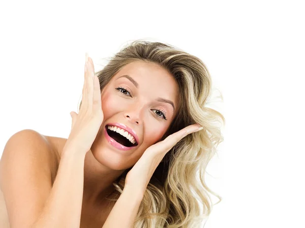 Smiling blond woman — Stock Photo, Image