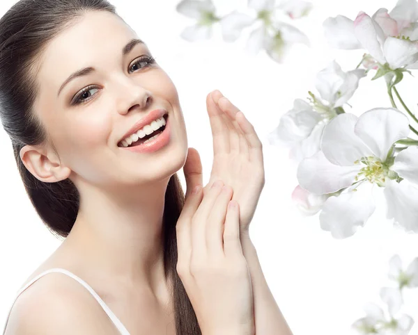 Mujer con flores — Foto de Stock