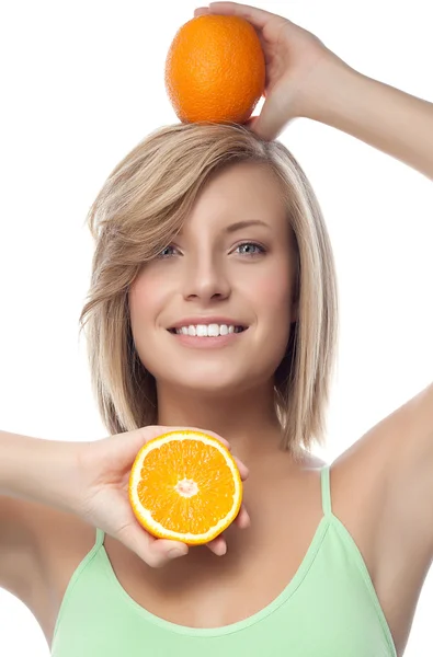 Γυναίκα με πορτοκάλι — 图库照片
