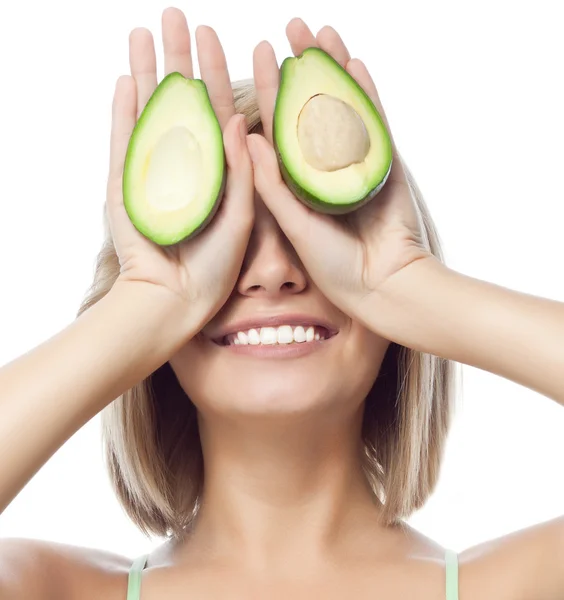 Donna con avocado — Foto Stock