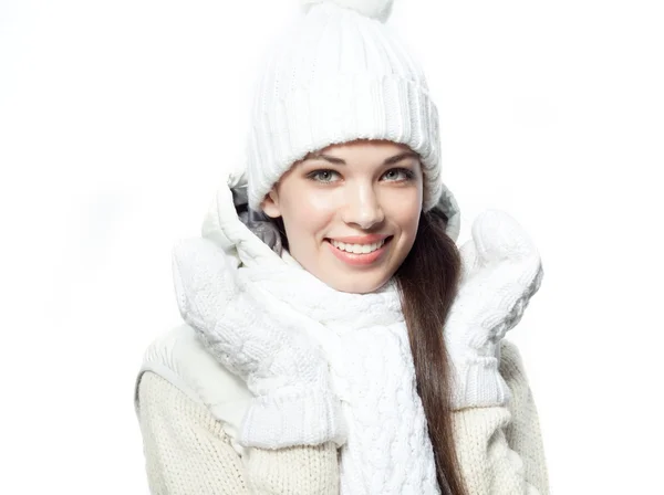 Smiling woman in warm clothing — Stock Photo, Image