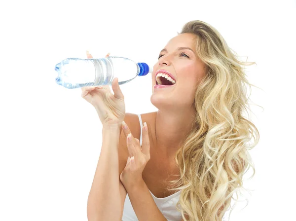 Woman drinking water — Stock Photo, Image