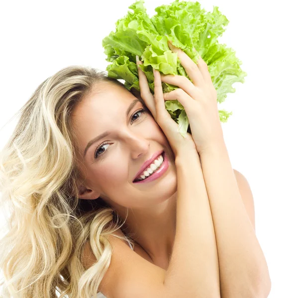 Woman with salat — Stock Photo, Image