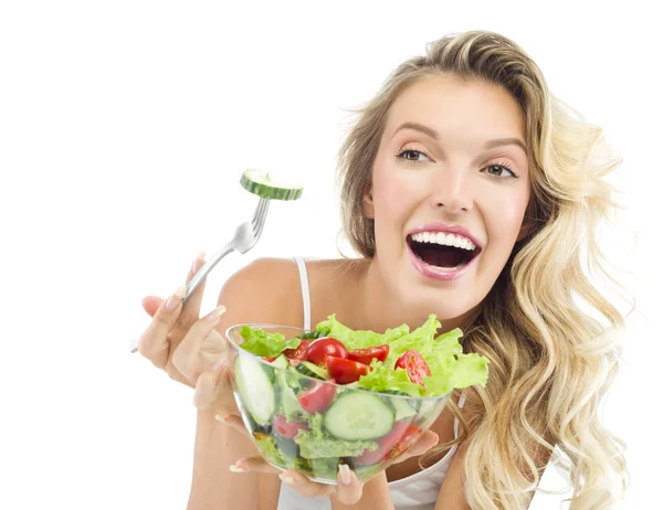 Donna con salat — Foto Stock