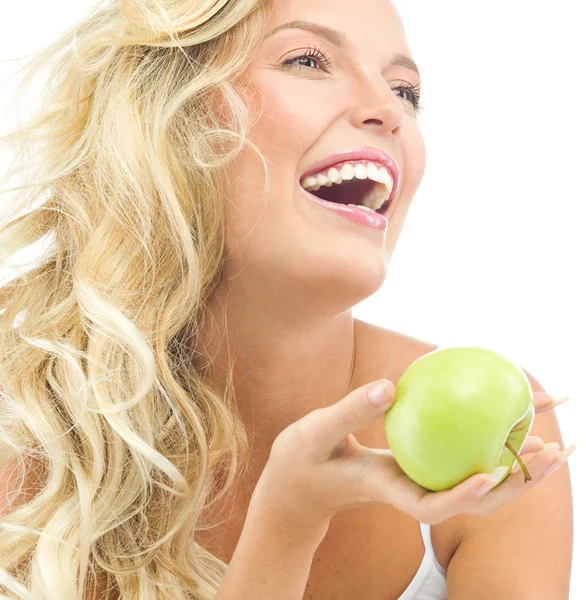 Vrouw met appels — Stockfoto