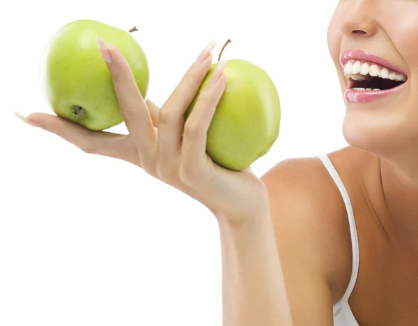 Mujer con manzanas — Foto de Stock