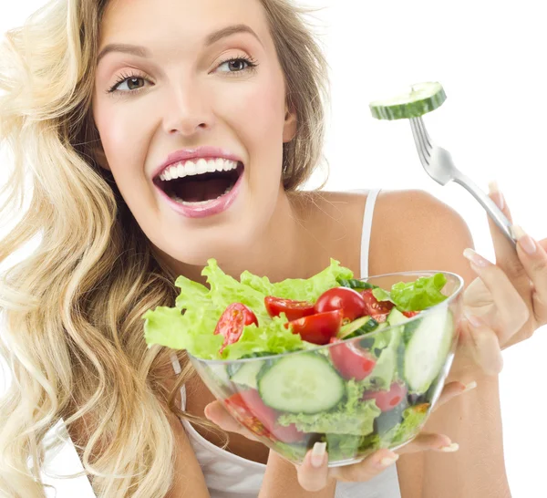 Woman with salat — Stock Photo, Image