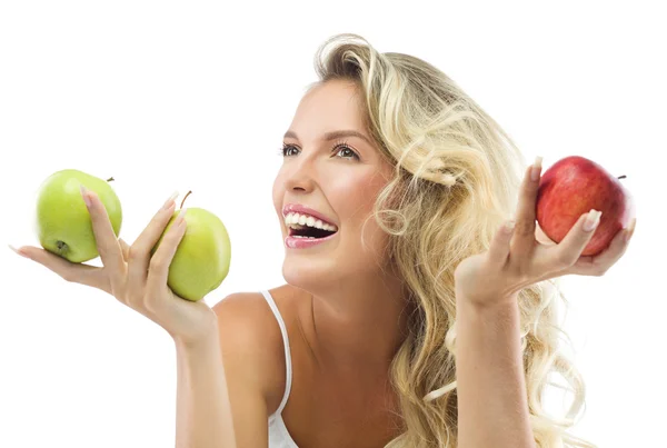 Vrouw met appels — Stockfoto