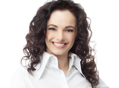 mulher está olhando para a câmera