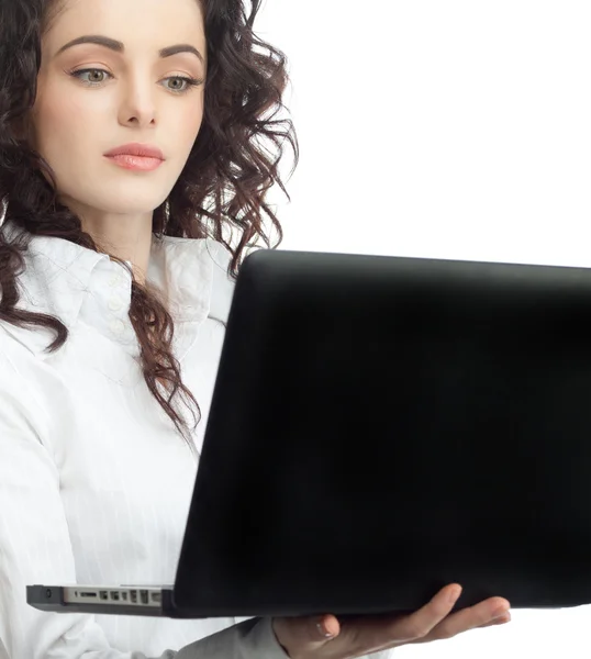 Woman with laptop — Stock Photo, Image