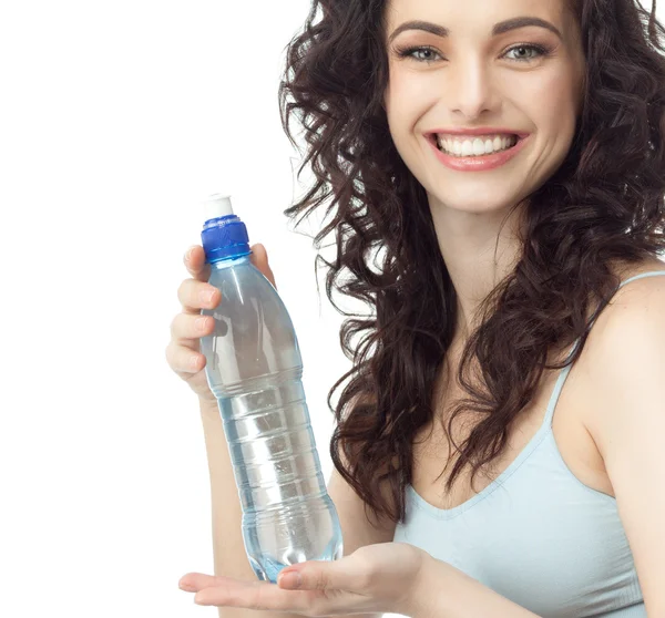 Γυναίκα με μπουκάλι νερό — Φωτογραφία Αρχείου