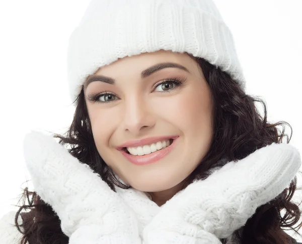 Smiling woman in warm clothing — Stock Photo, Image