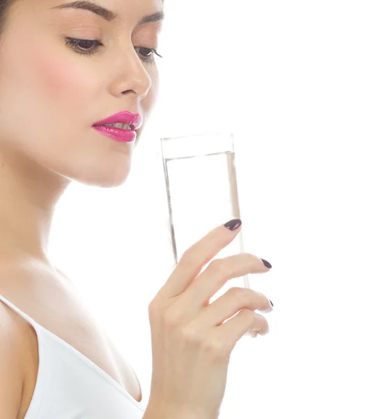 Woman is drinking water — Stock Photo, Image