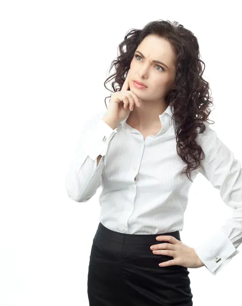 Thoughtful caucasian woman — Stock Photo, Image